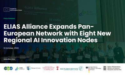 ELIAS Alliance Expands Pan-European Network with Eight New Regional AI Innovation Nodes